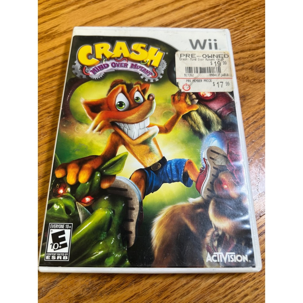 Crash Mind Over Mutant Nintendo Wii Game Activision 2008 NTSC